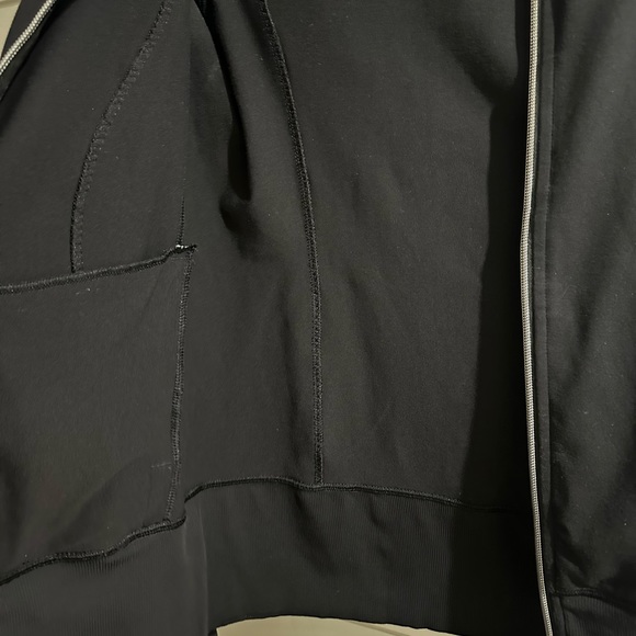 Lululemon Asana Jacket Black Full Zip Ruffle Trim Size 4 - Picture 5 of 13